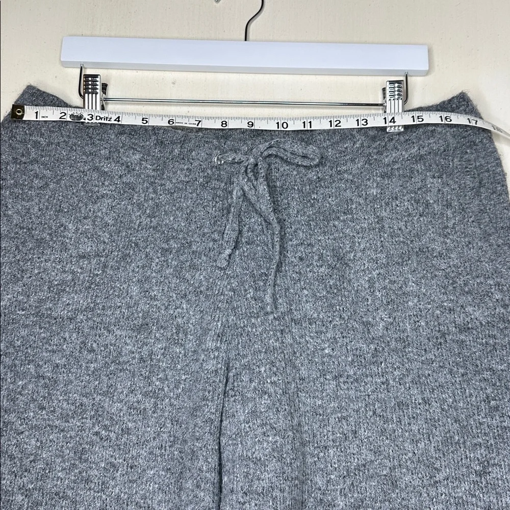 DKNY Women's Cashmere Blend Sweater Knit Pants High Rise Heather Grey Size Large